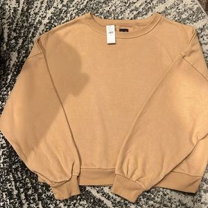 Gap beige loose fit crop sweatshirt